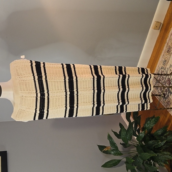 Freshman 1996 Black & Cream Bohemian Knitted Lined Maxi Skirt Size XL - Picture 1 of 7